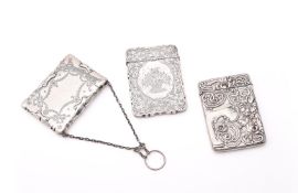 THREE SILVER CARD CASES