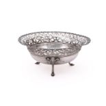 AN EDWARDIAN SILVER CIRCULAR BOWL