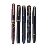 CONWAY STUART, A COLLECTION OF FIVE VINTAGE FOUNTAIN PENS