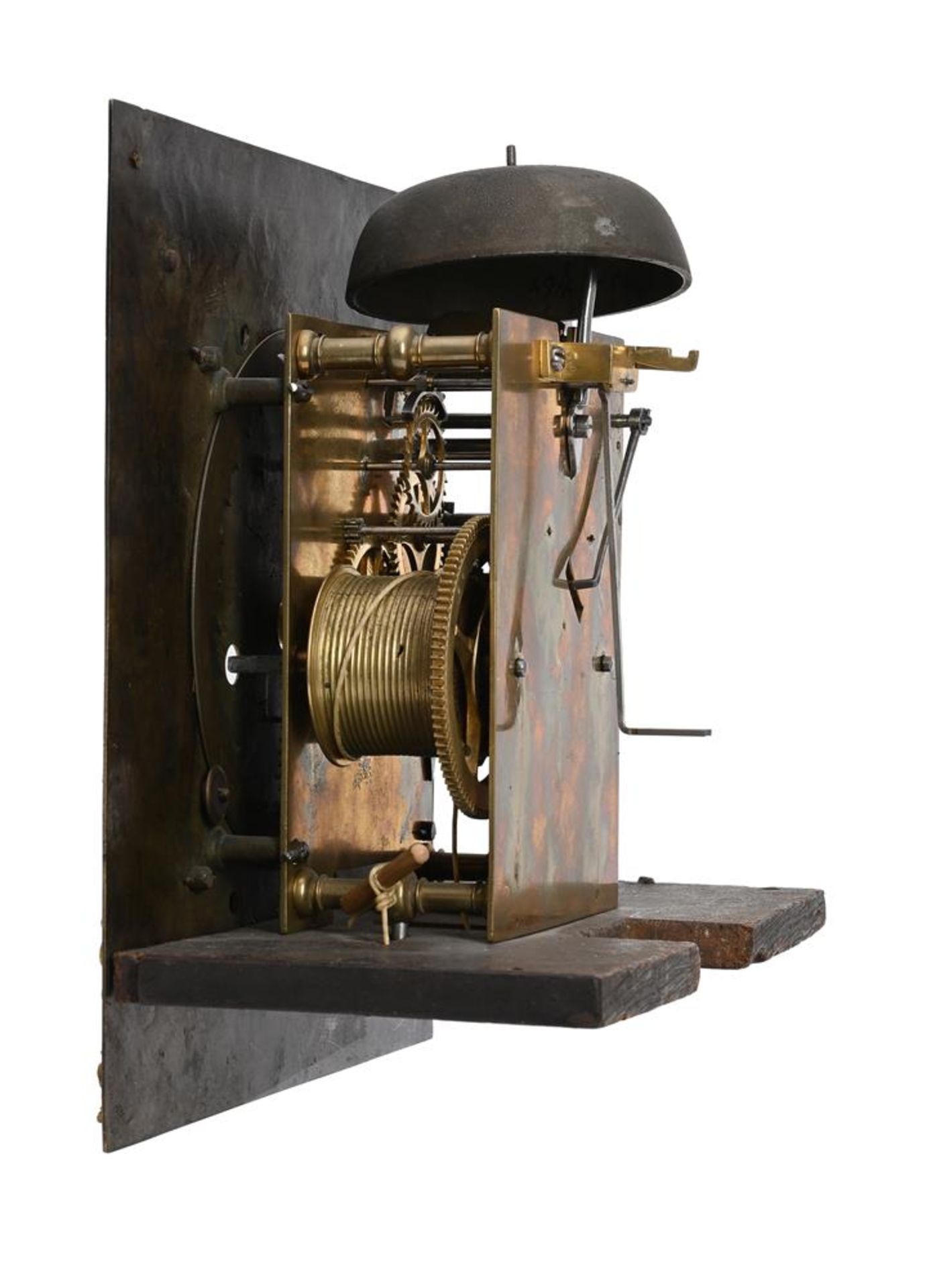 A WALNUT EIGHT-DAY LONGCASE CLOCK WITH AN ELEVEN-INCH DIAL - Image 4 of 4