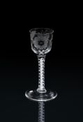 AN OPAQUE-TWIST WINE GLASS OF JACOBITE SIGNIFICANCE