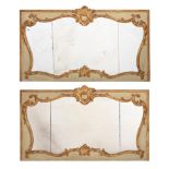 A PAIR OF ITALIAN GILTWOOD AND GESSO MIRRORS