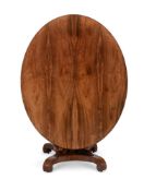 Y A WILLIAM IV ROSEWOOD OVAL CENTRE TABLE
