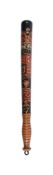 A VICTORIAN PAINTED WOOD TRUNCHEON FOR THE STAFFORDSHIRE CONSTABULARY