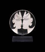JEAN COCTEAU (1889-1963) 'LES DIOSCURES'; BISCUIT EARTHENWARE PLATE FROM ATELIER MADELINE-JOLLY