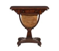 Y A WILLIAM IV ROSEWOOD WORK TABLE