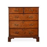 A GEORGE III MAHOGANY AND CROSSBANDED CHEST OF DRAWERS IN THE MANNER OF THOMAS CHIPPENDALE
