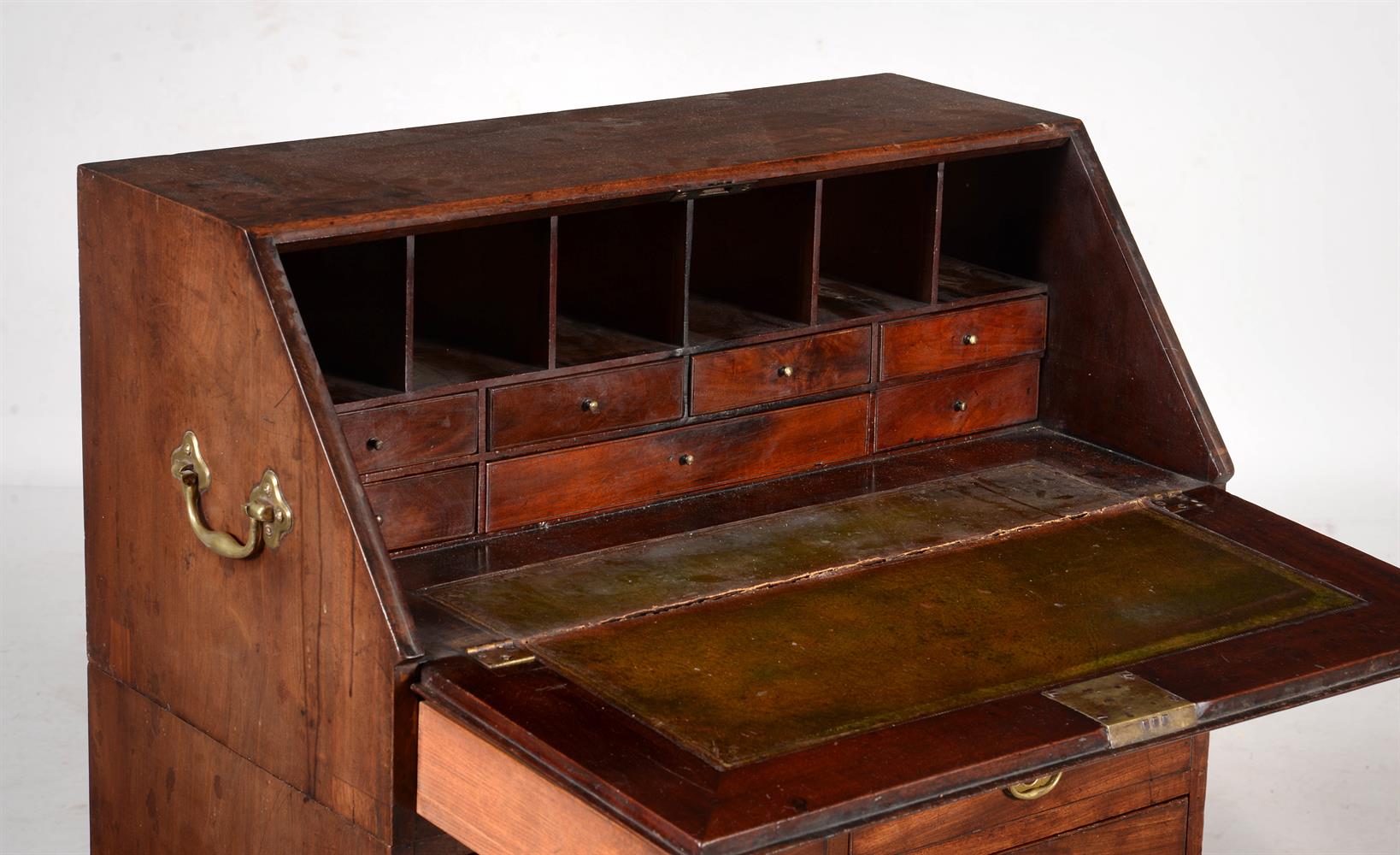 A GEORGE III MAHOGANY BUREAU - Image 2 of 2