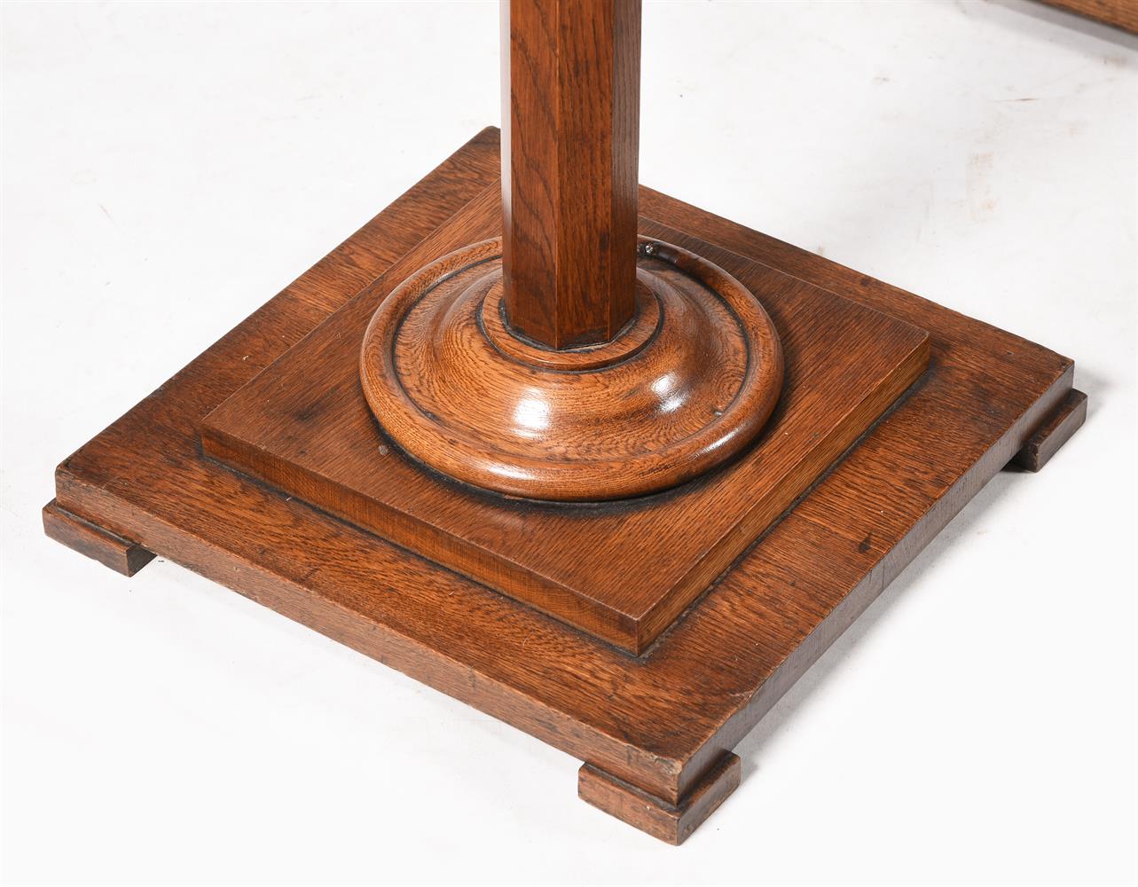 A PAIR OF VICTORIAN OAK TORCHERE STANDS - Image 4 of 4
