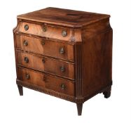 A DUTCH MAHOGANY CHEST OF DRAWERS