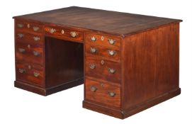 A VICTORIAN MAHOGANY DESK IN GEORGE III STYLE