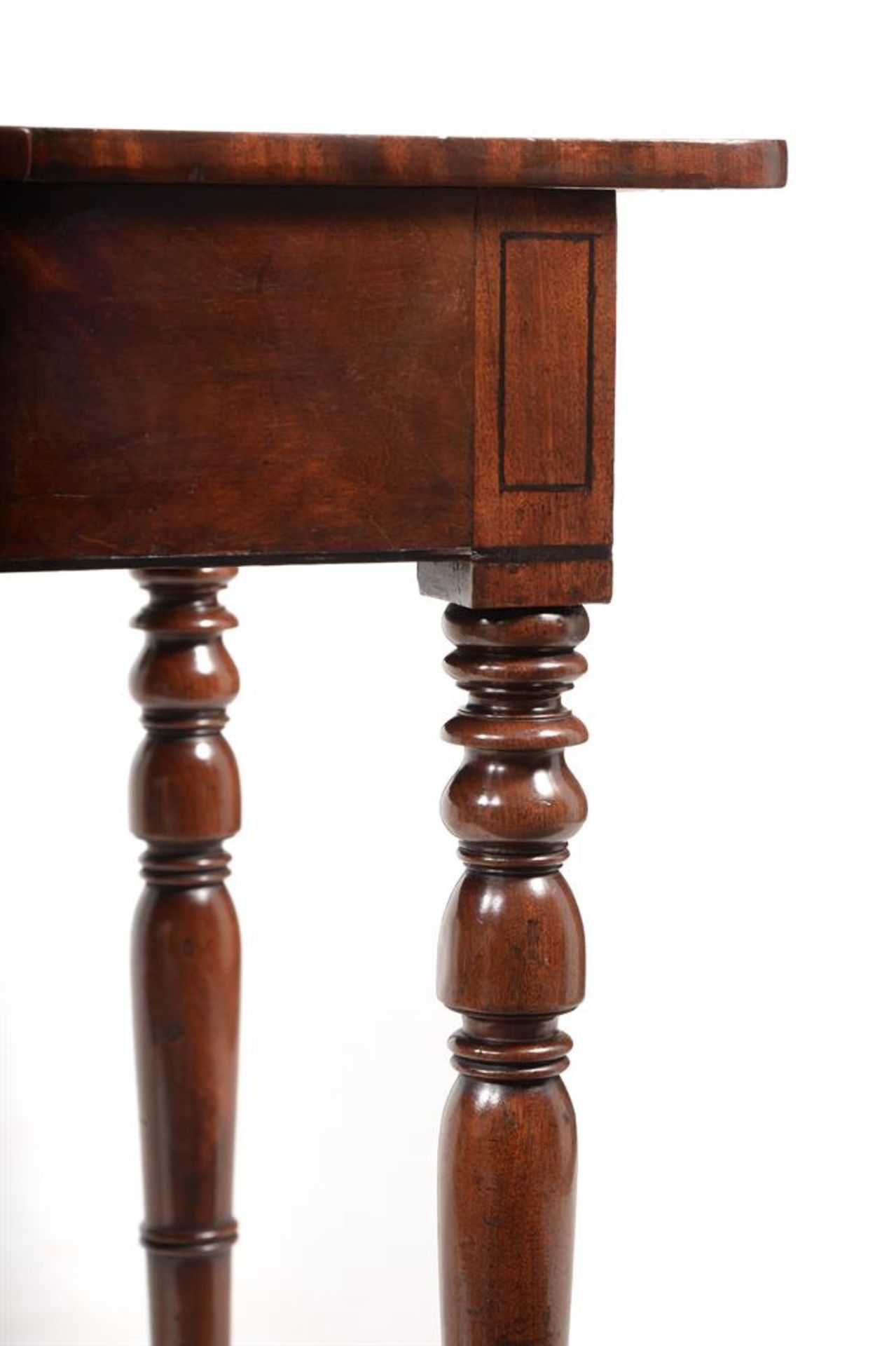 Y A REGENCY MAHOGANY AND EBONY LINE INLAID BREAKFRONT SIDE TABLE - Image 4 of 4