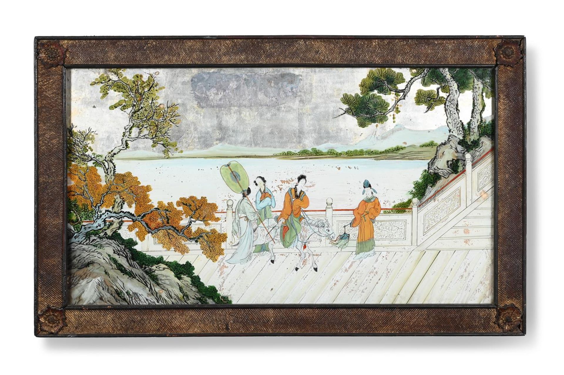 A CHINESE REVERSE GLASS PAINTING