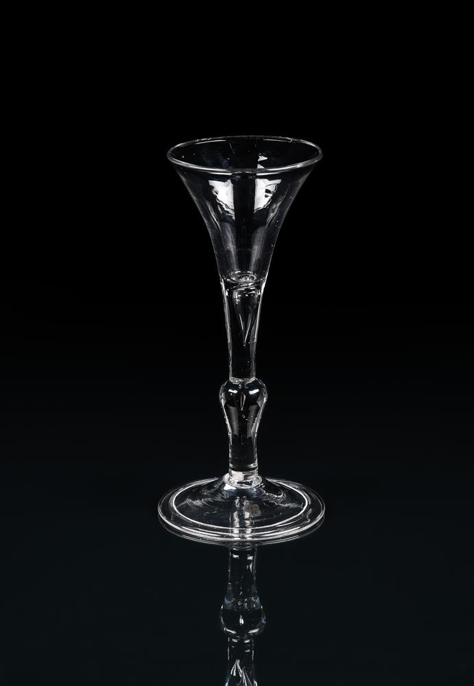 A BALUSTER WINE GLASS OF 'KIT-KAT' TYPE