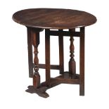 A WILLIAM AND MARY OAK GATE-LEG TABLE