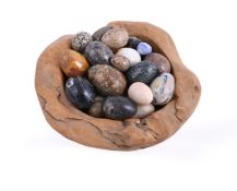 A COLLECTION OF APPROXIMATELY TWENTY THREE SPECIMEN STONE MODELS OF EGGS