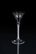 AN ENGRAVED OPAQUE-TWIST WINE GLASS