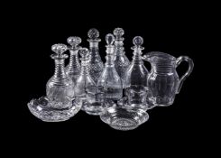 A SELECTION OF ENGLISH CUT-GLASS