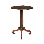 Y A ROSEWOOD AND GILT METAL OCTAGONAL TRIPOD TABLE