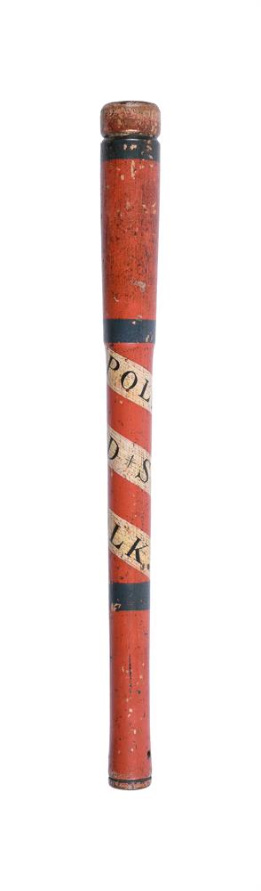 A GEORGE III PAINTED WOOD TRUNCHEON - Image 2 of 2