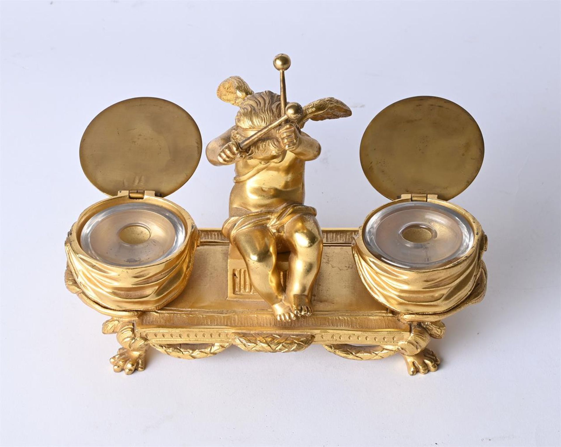 A FRENCH GILT-METAL INKSTAND IN 19TH CENTURY STYLE - Image 2 of 2