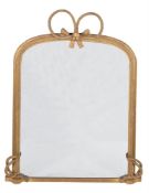 A VICTORIAN CARVED GILTWOOD AND COMPOSITION WALL MIRROR