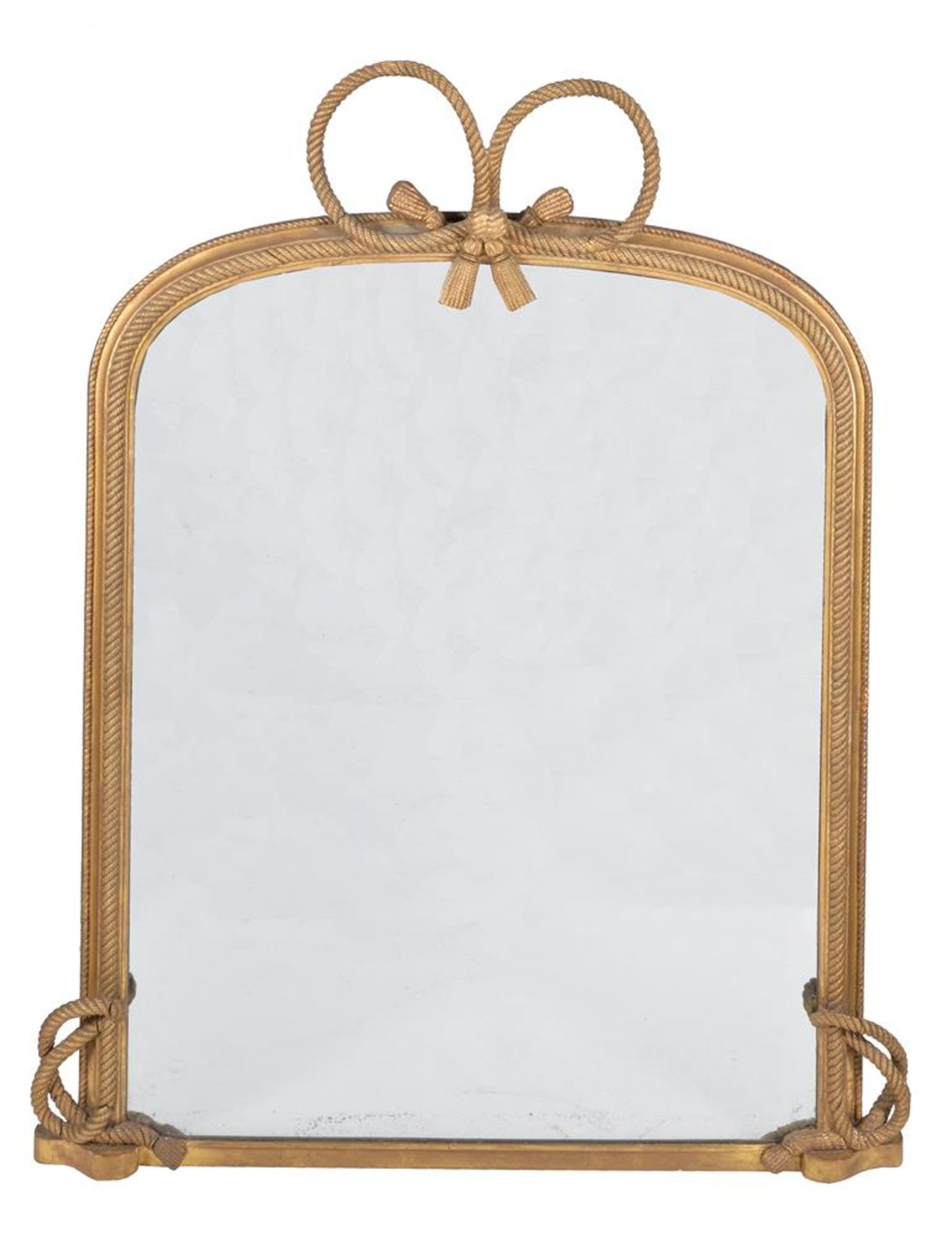 A VICTORIAN CARVED GILTWOOD AND COMPOSITION WALL MIRROR