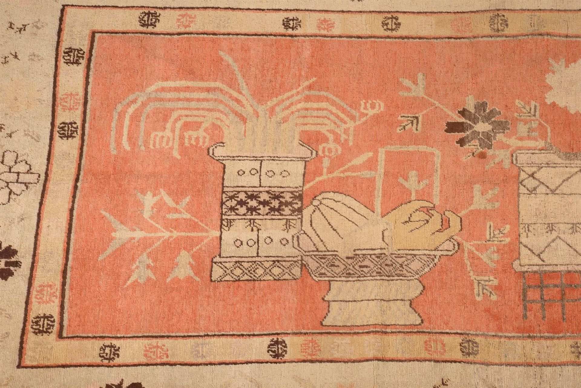 AN INDIAN CARPET OF UYGHUR DESIGN - Image 2 of 2
