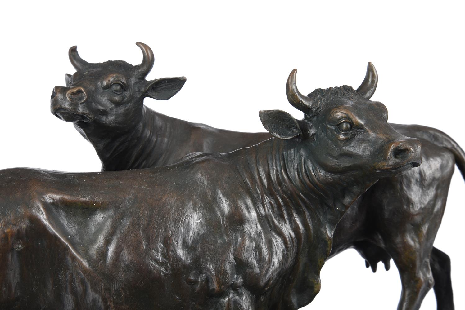 AFTER ISIDORE-JULES BONHEUR (FRENCH, 1827-1901), A BRONZE GROUP OF A COW AND BULL - Image 2 of 4