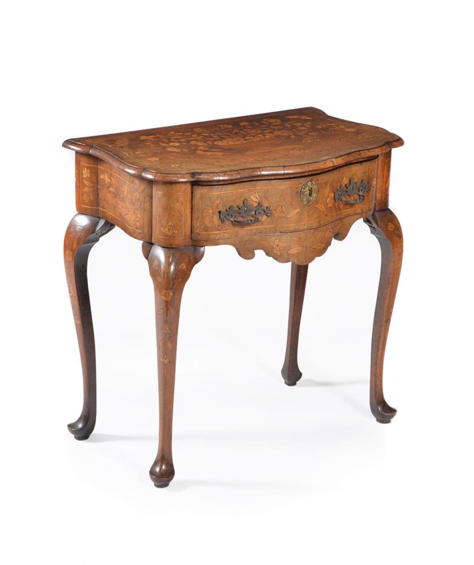 A DUTCH BURR WALNUT AND MARQUETRY SIDE TABLE - Image 2 of 3