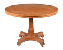 Y A REGENCY SATINWOOD, ROSEWOOD CROSSBANDED AND BRASS INLAID CENTRE TABLE