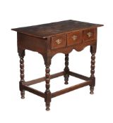 A QUEEN ANNE OAK SIDE TABLE