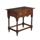 A QUEEN ANNE OAK SIDE TABLE