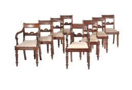 A SET OF EIGHT GEORGE IV DINING CHAIRS