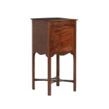 A GEORGE III MAHOGANY BEDSIDE CUPBOARD