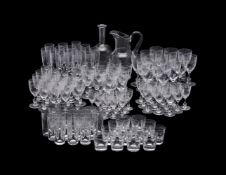 SAINT LOUIS, A MODERN CLEAR GLASS AND ACID ETCHED PART TABLE SERVICE