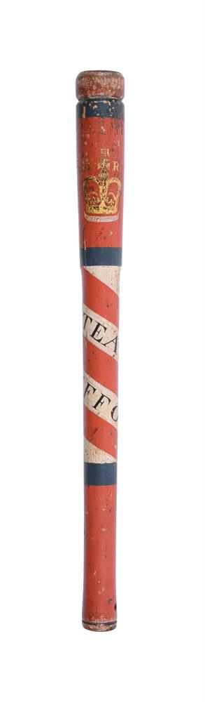 A GEORGE III PAINTED WOOD TRUNCHEON