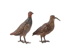 TWO AUSTRIAN COLD PAINTED BRONZE MODELS OF GAME BIRDS