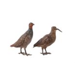 TWO AUSTRIAN COLD PAINTED BRONZE MODELS OF GAME BIRDS