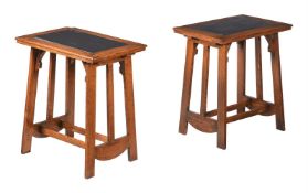 A PAIR OF OAK SIDE TABLES