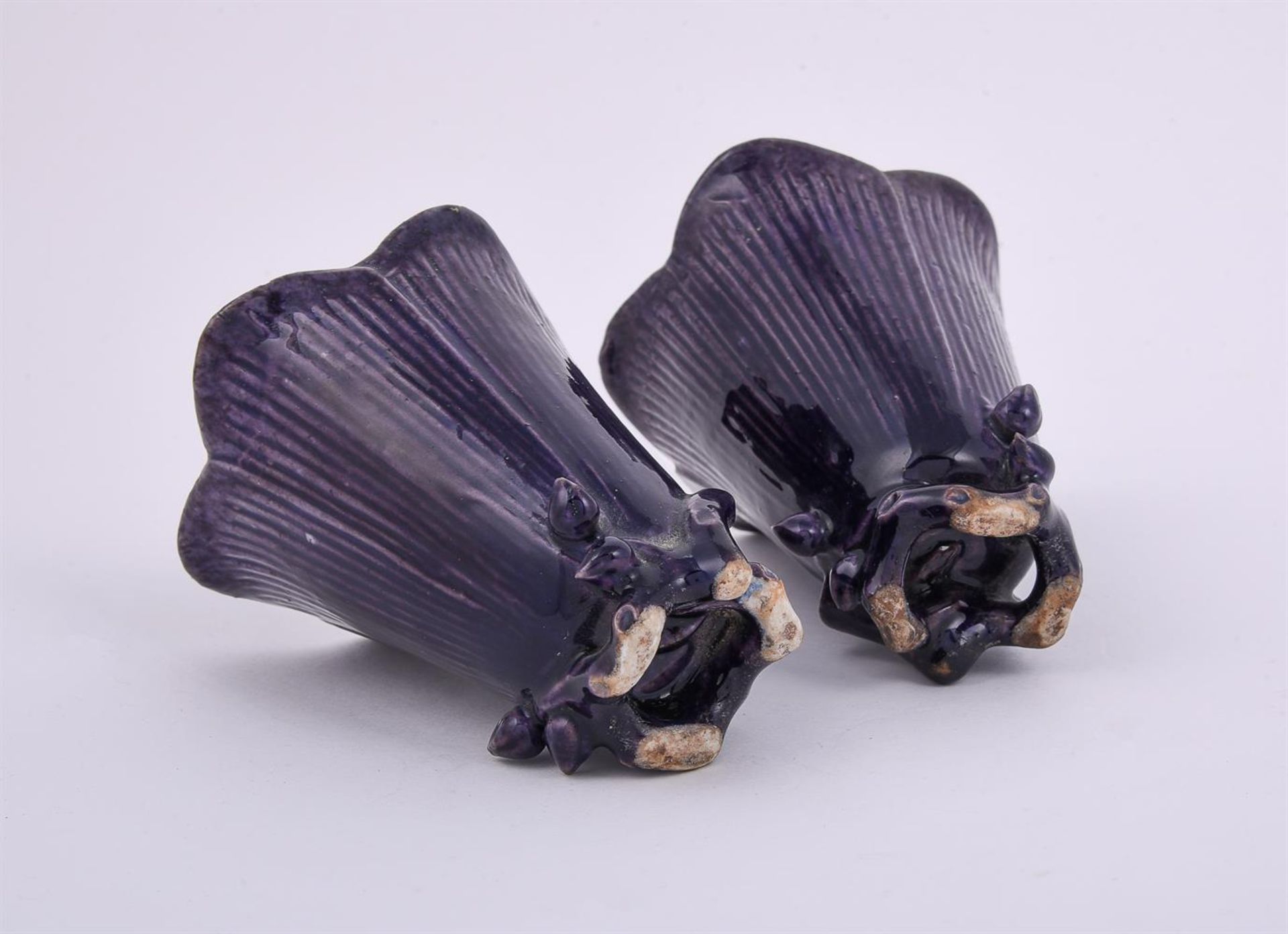 A pair Chinese of manganese-purple cups - Image 3 of 7