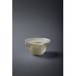 A Chinese white jade Mughal-style spittoon