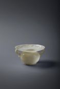 A Chinese white jade Mughal-style spittoon