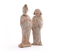 Two Chinese pottery models of Ladies