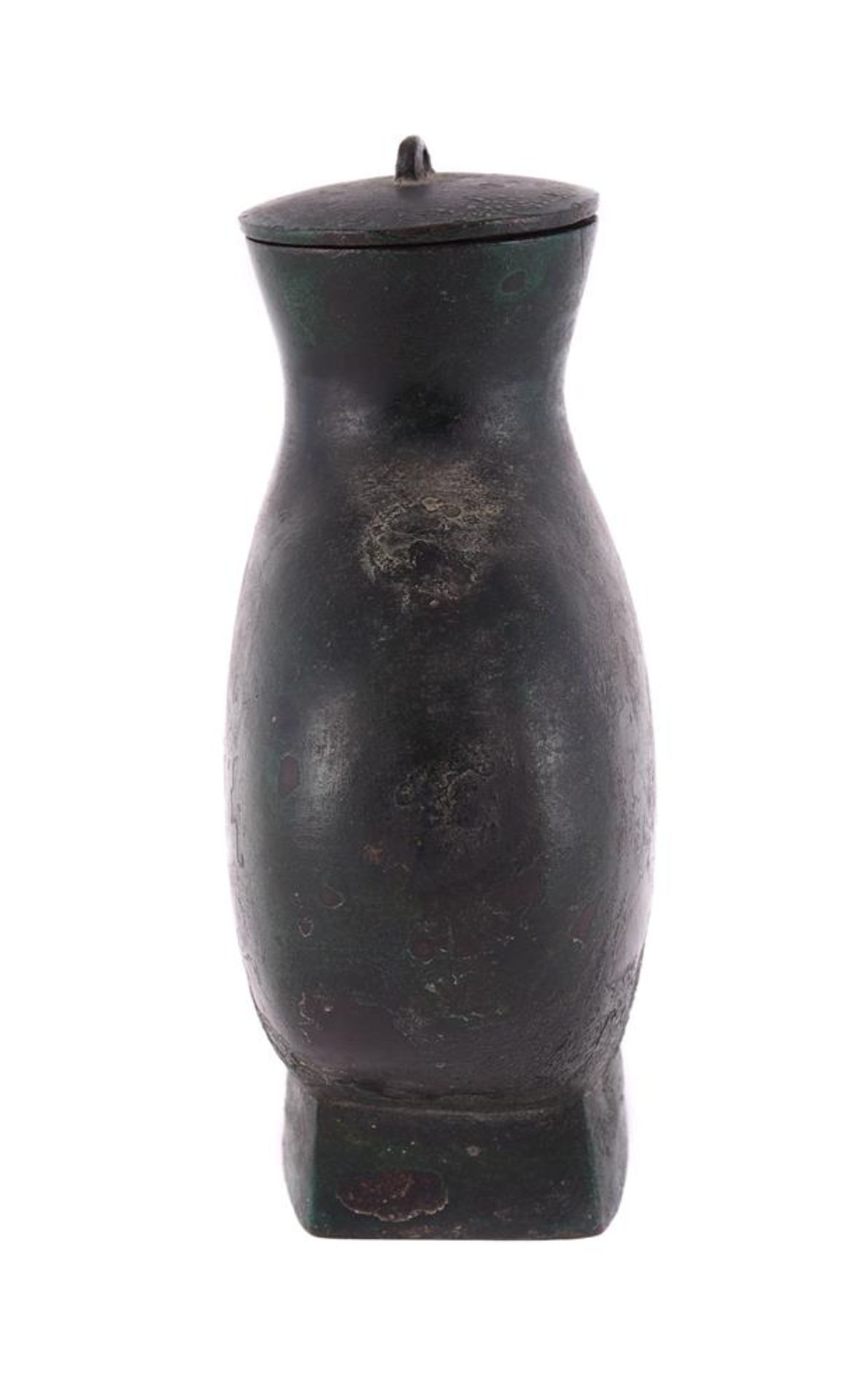 A Chinese bronze ritual wine flask and cover - Image 14 of 19