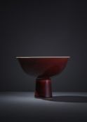 A Chinese 'copper-red' glazed stem bowl