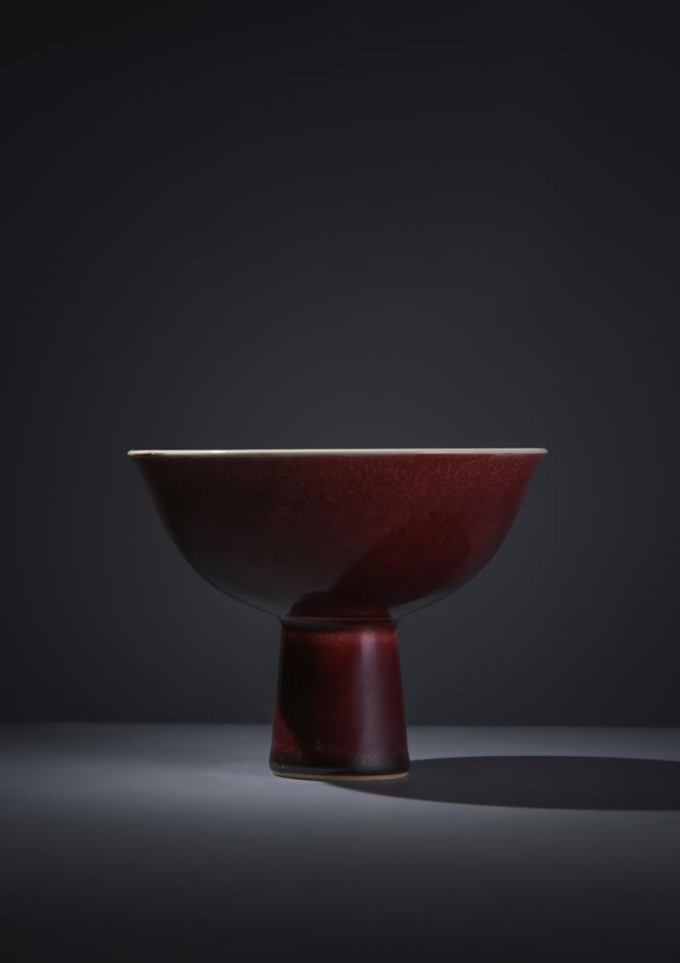 A Chinese 'copper-red' glazed stem bowl