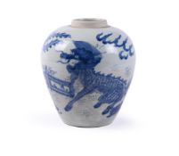 A Chinese blue and white baluster jar