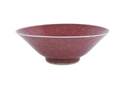 A Chinese lanyao red glazed bowl