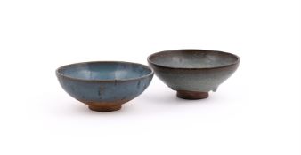 Two Chinese 'Jun' glazed bowls